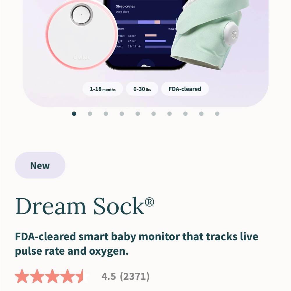 Dream Sock Baby Monitor - Mint